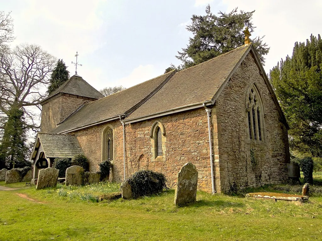 St Andrew's parish church, Leysters, Herefordshire, seen from the southeast