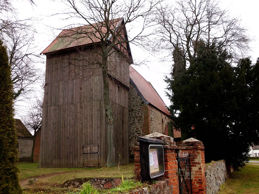 South-western view of Mechow church, Kyritz city, Ostprignitz-Ruppin district, Brandenburg state, Germany