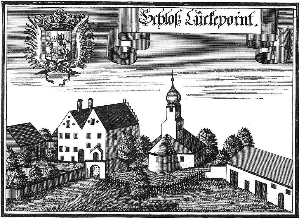 Kupferstich Luckenpaint, Schloss