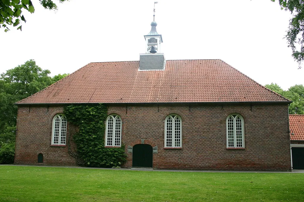 Historic church in Bargebur, district of Aurich, East Frisia, Germany