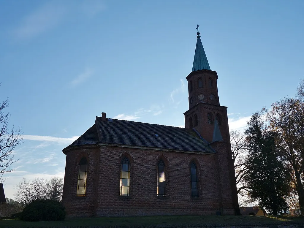 North-north-eastern view of church in Parey, Havelaue municipality, Havelland district, Brandenburg state, Germany