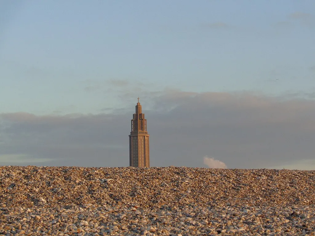 500px provided description: La plage du Havre de galets avec l'?glise Saint Joseph [#plage ,#saint joseph ,#Le Havre ,#Normandie]