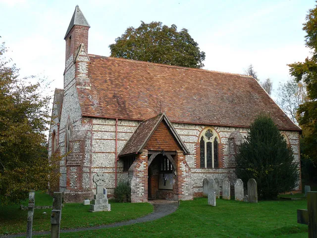 Smannell - Christ Church A flint and brick built church with a small war memorial in the churchyard.