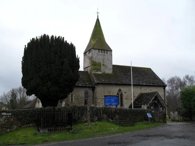 St Mary's, West Chiltington on a wet and windy March morning