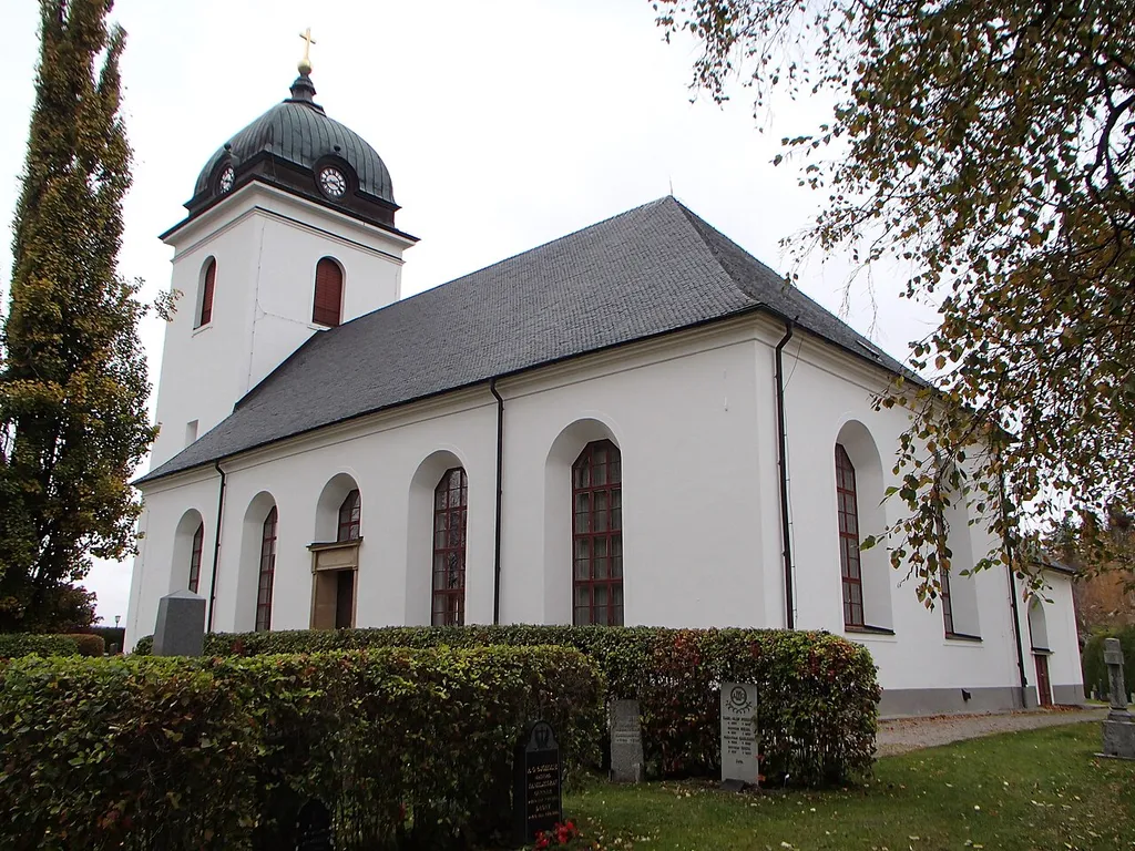 The church building of "Tuna kyrka" at Matfors in Sundsvall Municpality, viewed from south