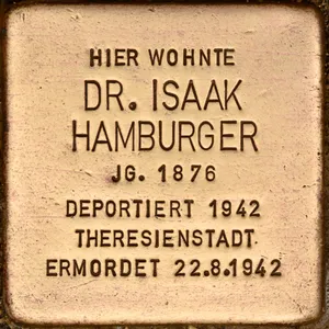 Stolperstein dedicated to Dr. Isaak Hamburger