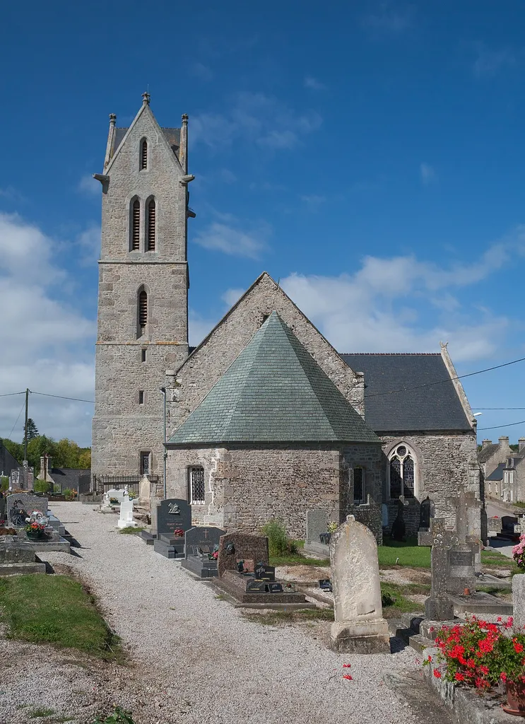 East view of St. Laurent's church of Tocqueville.