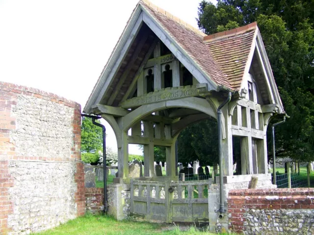 Lych gate, St Peter's on the Green The lych gate was built in 1906.
