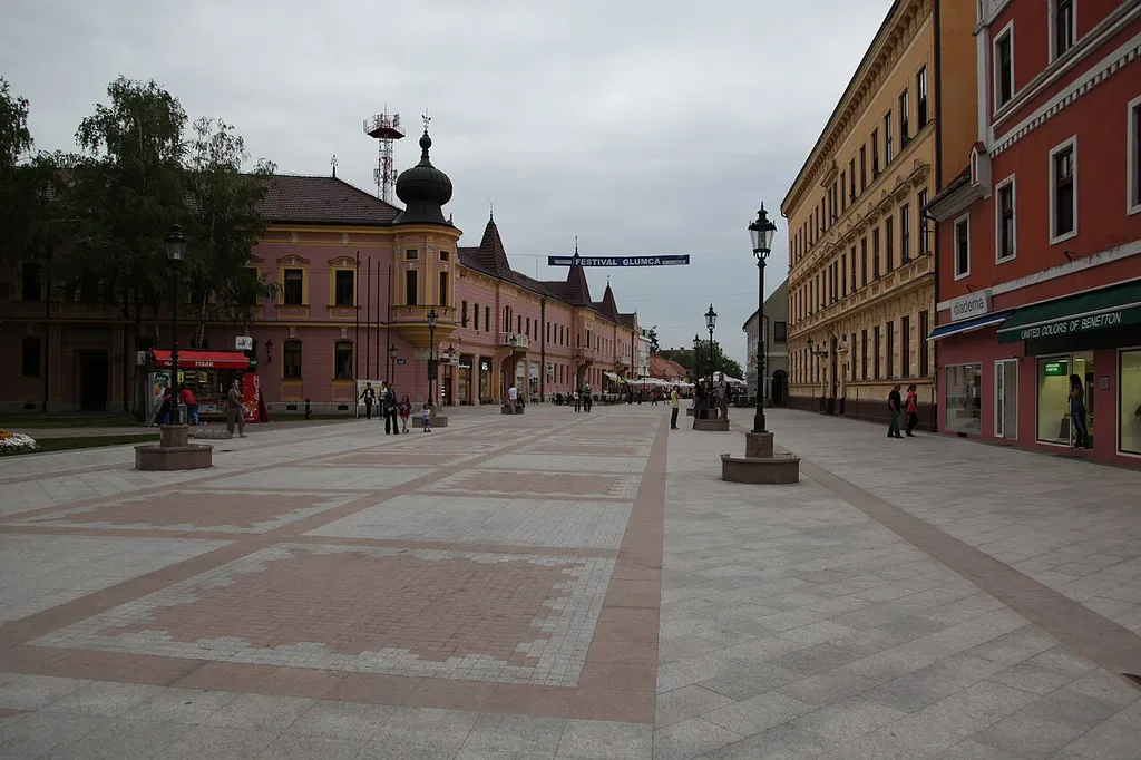 Town center of Vinkovci, Croatia.