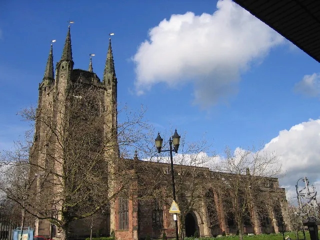 St Editha's parish church, Church Street, Tamworth, Staffordshire, seen from the south