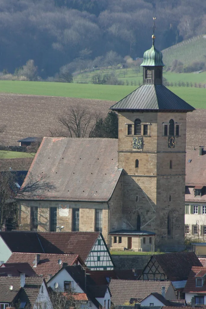 The protestant Ulrich church in Eberstadt from the East