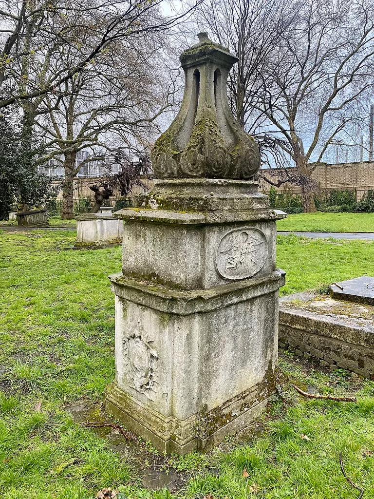 Tomb of Mary Basnett in St Pancras Gardens, April 2023 This is a photo of listed building number 1322043.