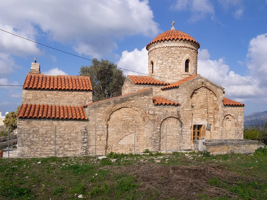The church of Saint George in Kalamas, Mylopotamos, as seen from the south.