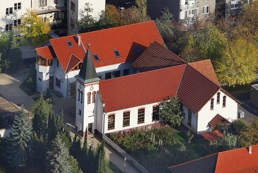 XX. District Budapest, Hungary, aerial photography, temple