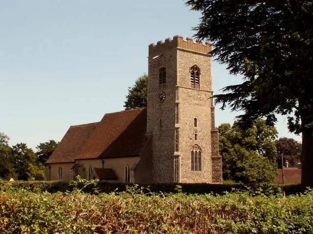 St John's parish church, Great Whenham, Suffolk, seen from the west