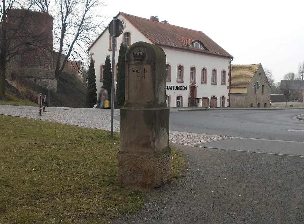 Royal saxon post milestone in Geithain (Leipzig district, Saxony)