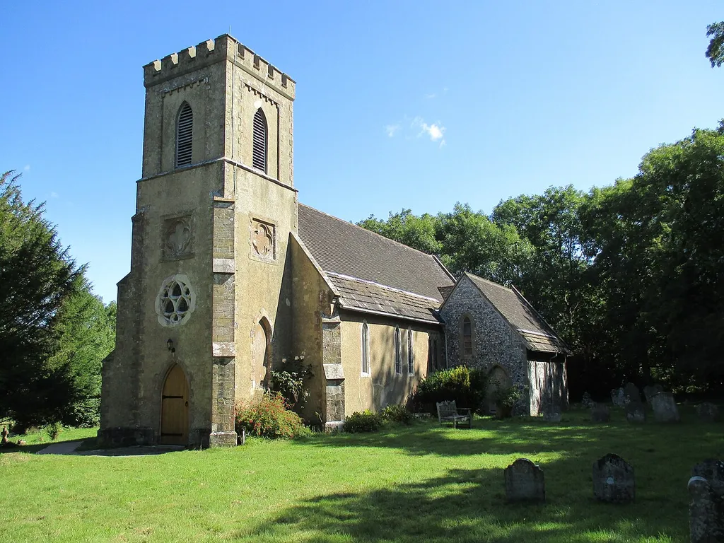 Parish church of St John the Evangelist, Newtimber, West Sussex, photographed from the southwest