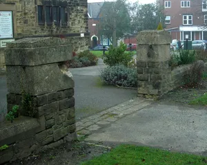 Boundary wall and gate piers to east and south of Banner Cross Methodist Church
