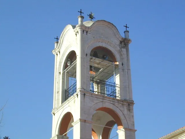 Bell tower of Saint Athanasios church in Doxato, Drama, Greece