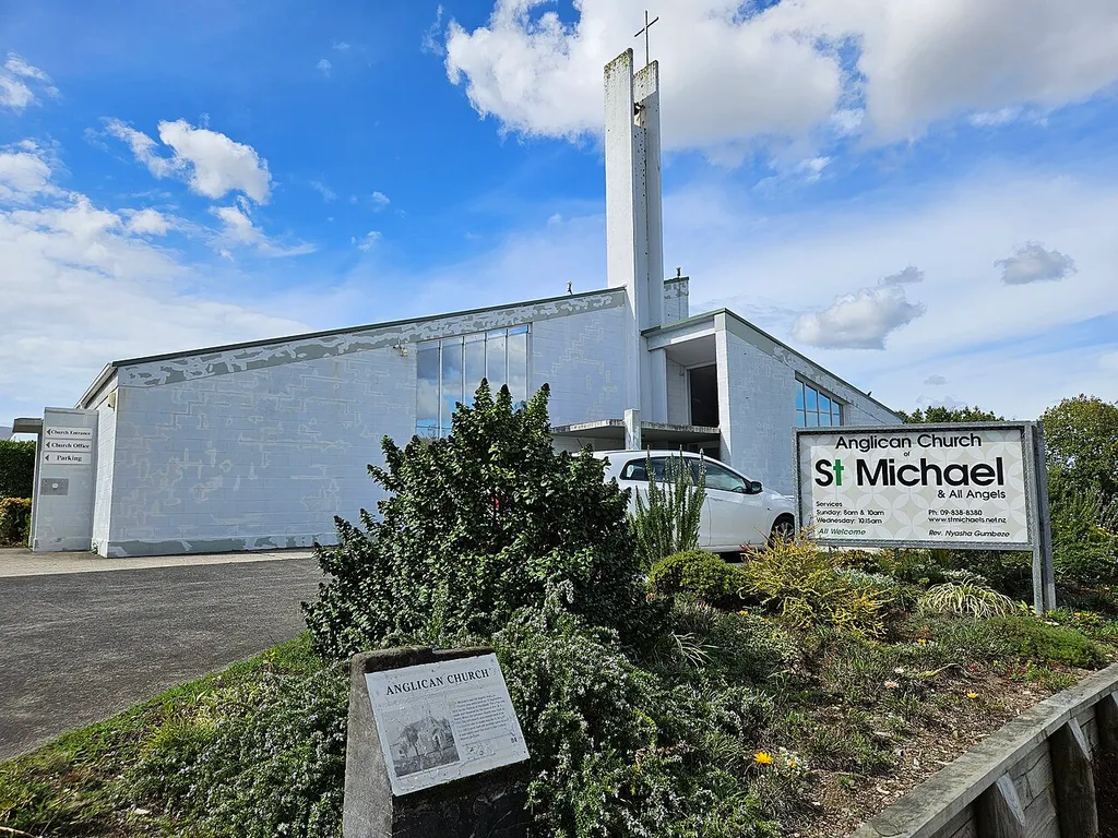 Church of St Michael and All Angels, an Anglican church located on Great North Road in Henderson, Auckland, NZ