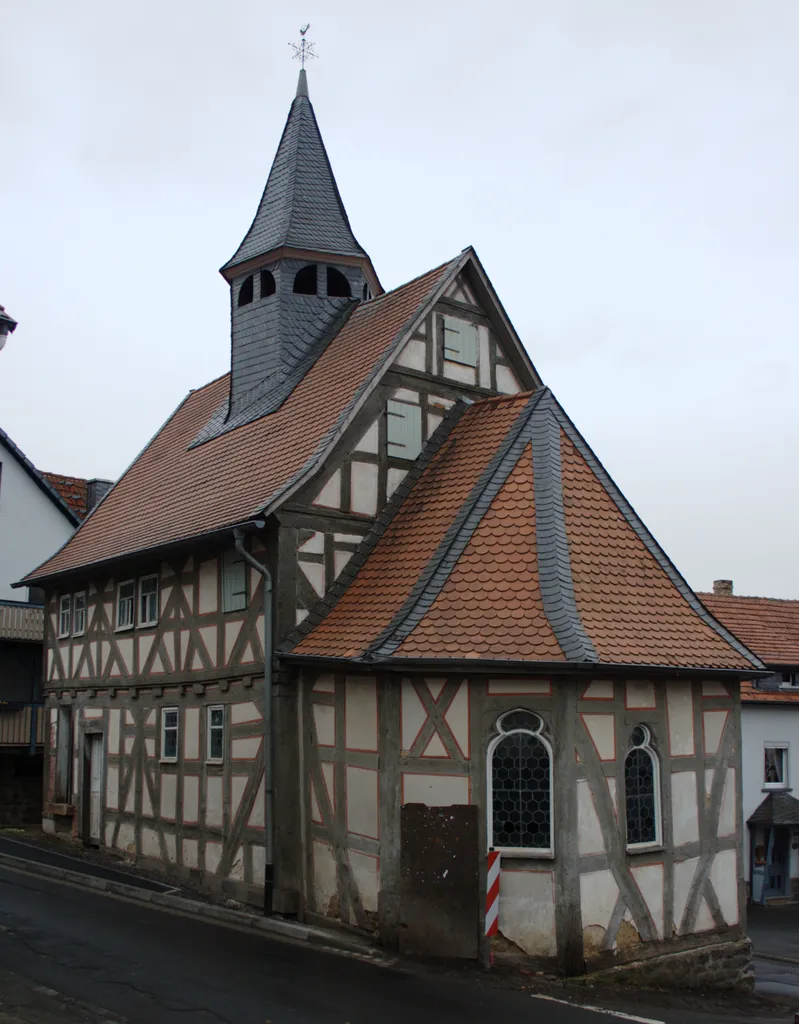 Former church in Schotten, Betzenrod, Altenhainer Strasse, Hesse, Germany.