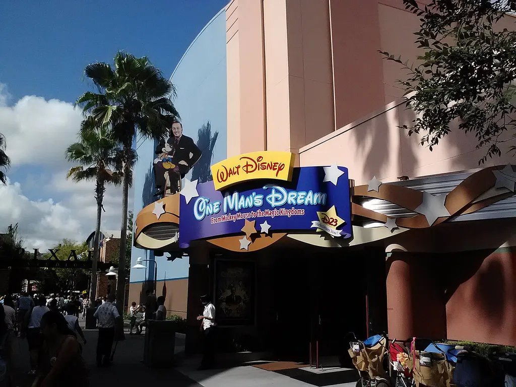 The entrance to the Walt Disney: One Man's Dream attraction at Disney's Hollywood Studios.