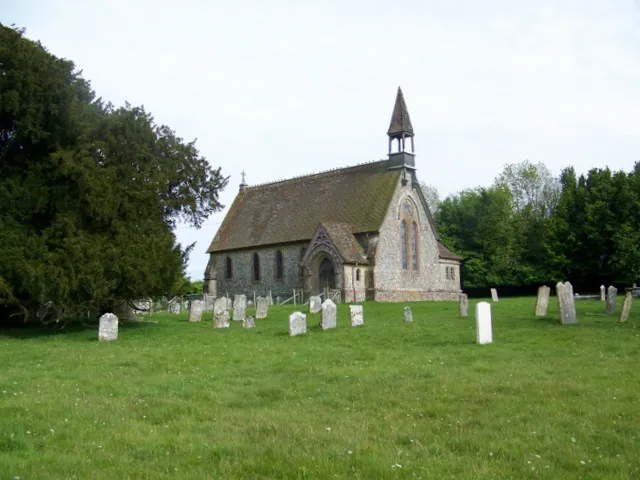Parish church of St Peter on the Green, Froxfield Green, Hampshire, seen from the northwest