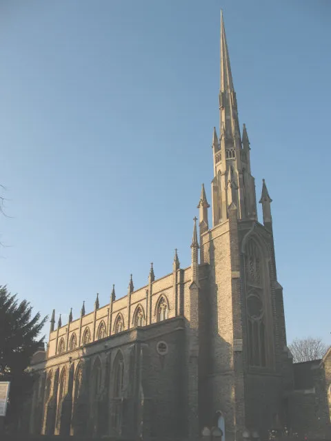 Parish church of St Michael and All Angels, Blackheath Park, London SE3, seen from the southeast