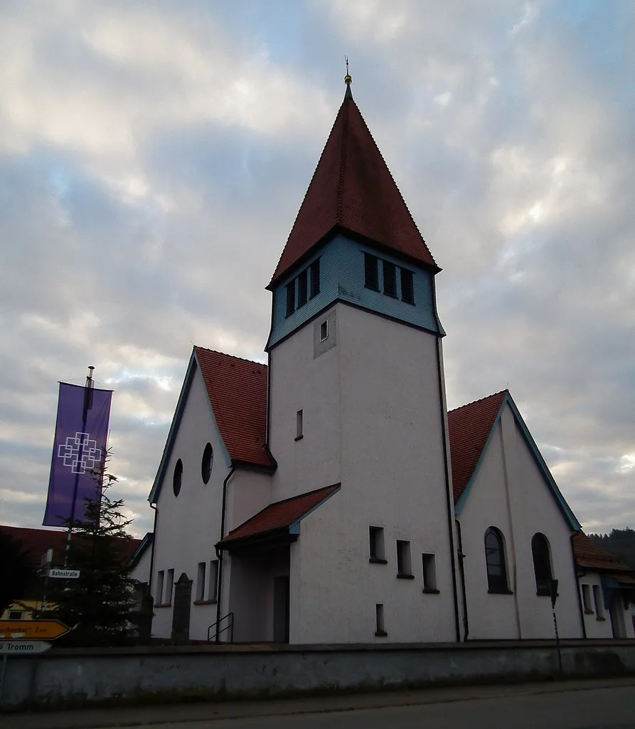 Gustav-Adolf-Kirche in Affolterbach, einem Ortsteil von Wald-Michelbach (Kreis Bergstraße, Hessen, Deutschland)