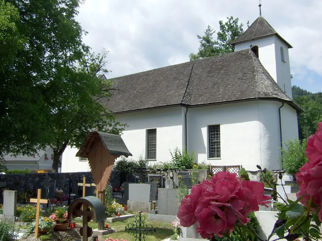 Subsidiary church Saint Vitus with cemetery at Ebenfeld, municipality Techelsberg, district Klagenfurt Land, Carinthia, Austria, EU