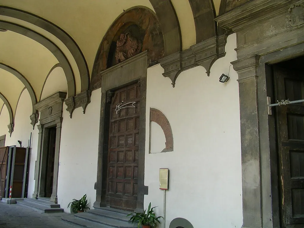 Sant'Egidio church, from Ospedale di Santa Maria Nuova, front view in Florence, Italy