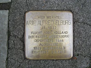 Stolperstein dedicated to Arie Alfred Elburg