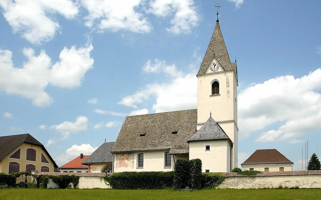 Parish church Saints George and Jakob major in Poggersdorf, municipality Poggersdorf, district Klagenfurt Land, Carinthia, Austria, EU
