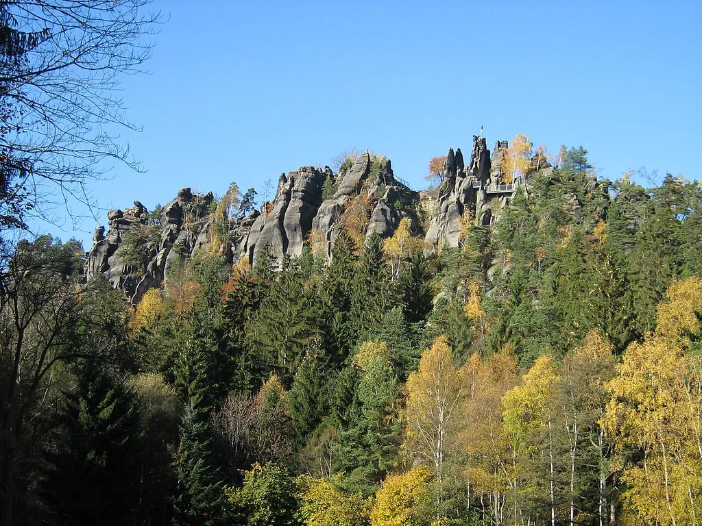 The rock Nonnenfelsen near the village Jonsdorf in the Lusatian mountains.