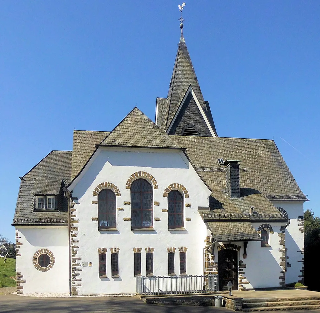 Evangelische Kirche in Volkenrath, Oberbergischer Kreis, Nordrhein-Westfalen, Deutschland
