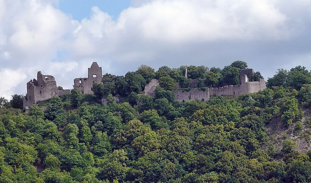 Burgruine Homburg (bei Gössenheim), Gesamtansicht von Westen