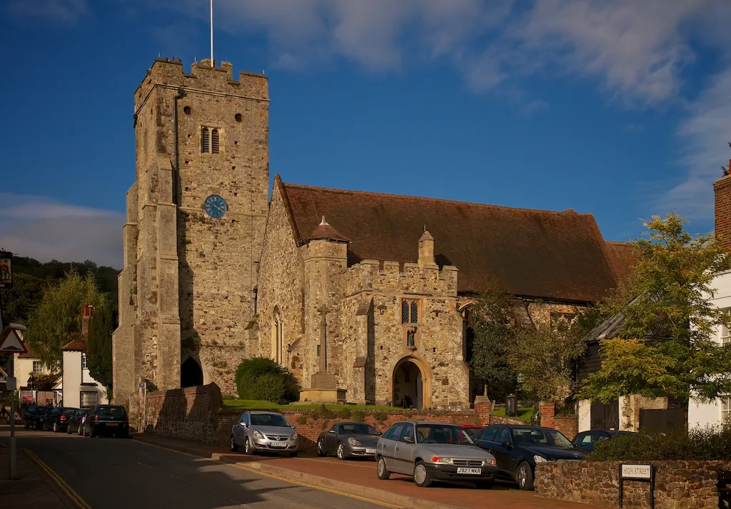 Evening light on the Church of St George, Wrotham, Kent