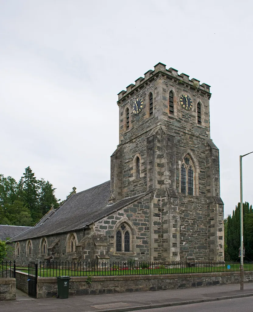St Mary's Episcopal Church seen from the west, Birnam, Perth and Kinross, Scotland, the United Kingdom