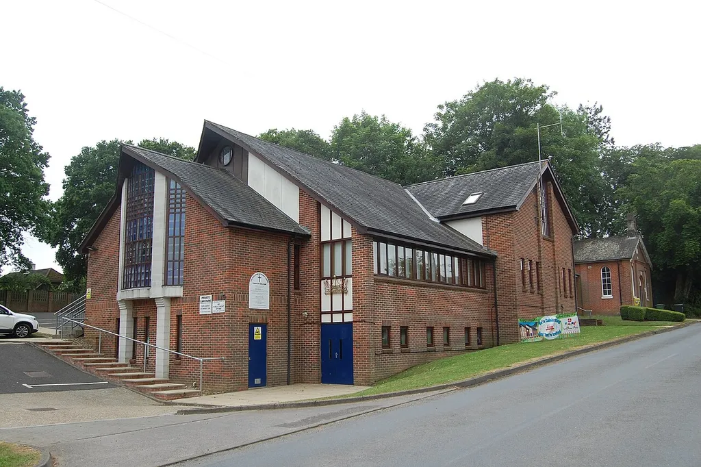 Waltham Chase Methodist Church, Curdridge Lane, Waltham Chase, City of Winchester District, Hampshire, England. Opened as a Primitive Methodist chapel in 1869; significantly extended in 1980 and 1997.