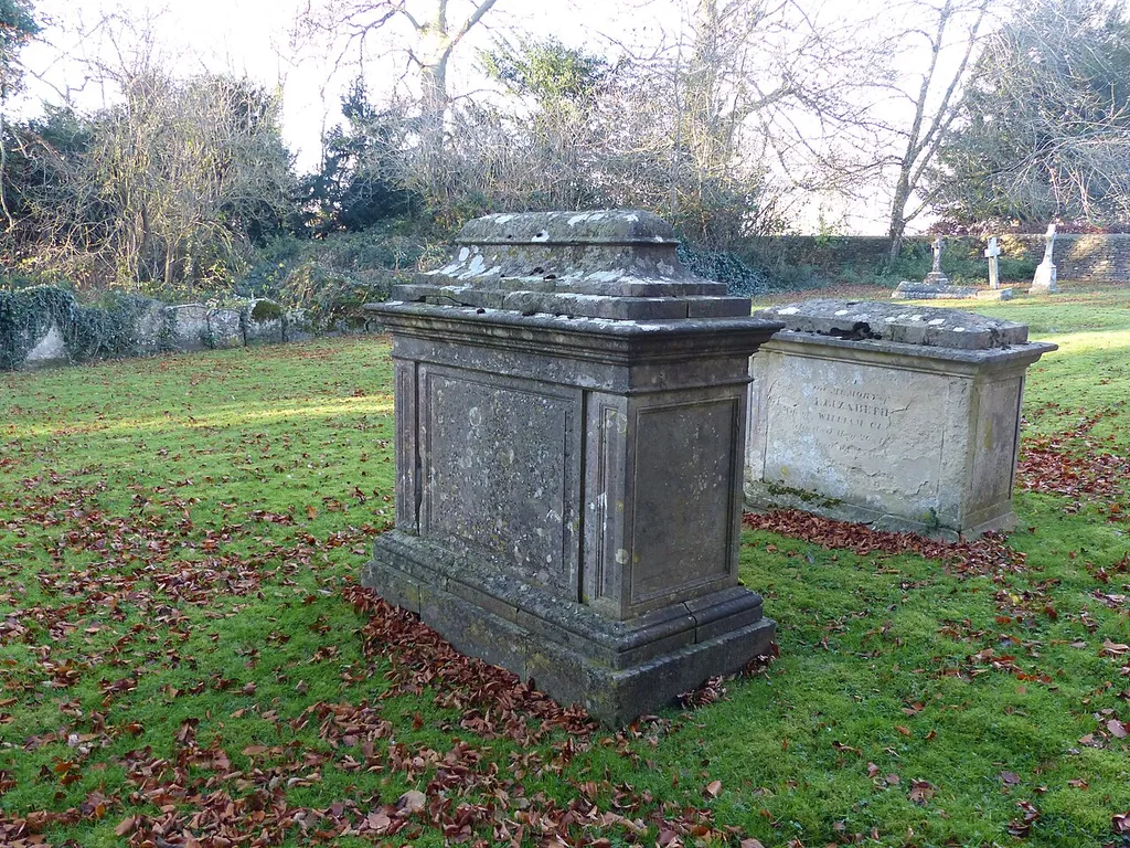 Grade II listed group of monuments in Coln St. Aldwyns, Gloucestershire. Listed as "Group of 2 monuments in the churchyard approximately 8 metres south west of porch to Church of St John the Baptist .mw-parser-output .messagebox{margin:4px 0;width:auto;border-collapse:collapse;border:2px solid var(--border-color-progressive,#6485d1);background-color:var(--background-color-neutral-subtle,#fbfcff);color:var(--color-base,#202122);box-sizing:border-box;border-inline-start-width:8px}.mw-parser-output .messagebox.mbox-small{font-size:88%;line-height:1.25em}.mw-parser-output .mbox-warning,.mw-parser-output .mbox-speedy{border:2px solid var(--border-color-error,#b22222);background:var(--background-color-error-subtle,#ffdbdb);border-inline-start-width:8px}.mw-parser-output .mbox-serious,.mw-parser-output .mbox-delete,.mw-parser-output .mbox-stop{border:2px solid var(--border-color-error,#b22222);border-inline-start-width:8px}.mw-parser-output .mbox-issue,.mw-parser-output .mbox-content{border:2px solid #f28500;background:var(--background-color-warning-subtle,#ffe);border-inline-start-width:8px}.mw-parser-output .mbox-query,.mw-parser-output .mbox-style{border:2px solid #f4c430;background:var(--background-color-warning-subtle,#ffe);border-inline-start-width:8px}.mw-parser-output .mbox-shit{border:2px solid #960;border-inline-start-width:8px}.mw-parser-output .mbox-license{border:2px solid #88a;border-inline-start-width:initial}.mw-parser-output .mbox-legal{border:2px solid var(--border-color-notice,#666);background:var(--background-color-base,#fff);border-inline-start-width:8px}.mw-parser-output .mbox-honor{border:2px solid #ca3;background:var(--background-color-warning-subtle,#fcf4db);border-inline-start-width:8px}.mw-parser-output .mbox-growth{border:2px solid #8d4;background:var(--background-color-success-subtle,#d5fdf4);border-inline-start-width:8px}.mw-parser-output .mbox-move{border:2px solid #93c;border-inline-start-width:8px}.mw-parser-output .mbox-protection,.mw-pars