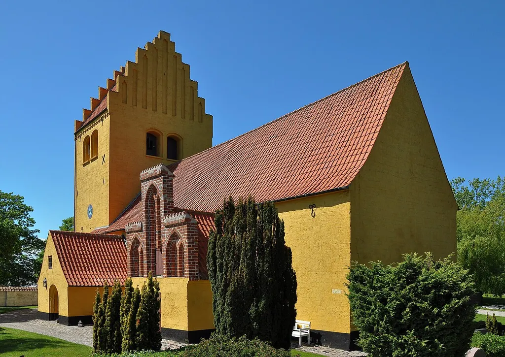 Holtug Church in Stevns Municipality, Denmark.