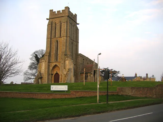 Holy Cross parish church, Bury, Cambridgeshire (formerly Huntingdonshire), seen from the west