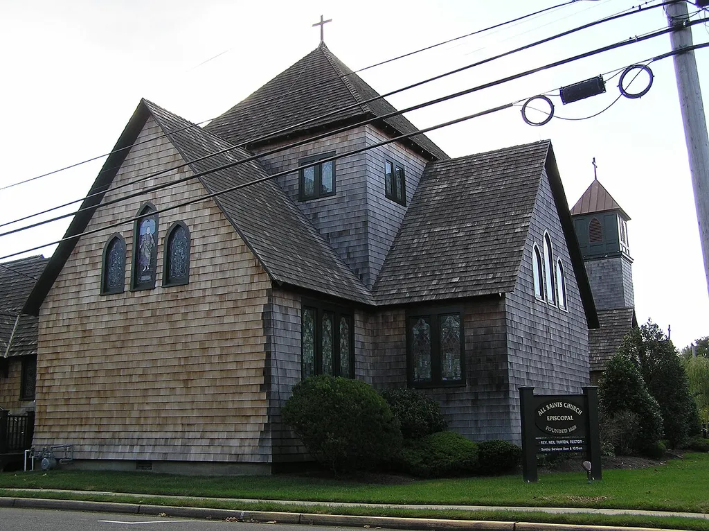 All Saints Church Espiscopal located at the intersection of Lake Avenue and Howe Street in the Bay Head Historic District, Bay Head, NJ.