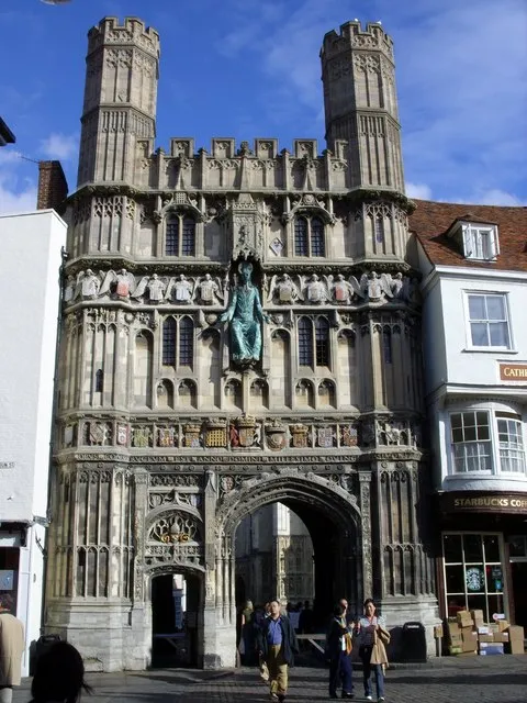 The Christs Church Gate Canterbury The gate was completed in 1517 in the late Gothic style and restored in 1931-7