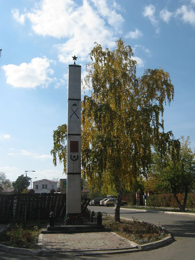 Обелиск на месте боя белочехов и красноармейцев