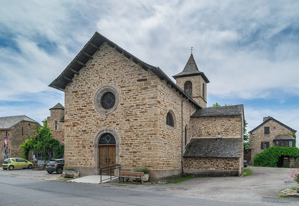 Saint Stephen church in Taurines, commune of Centrès, Aveyron, France