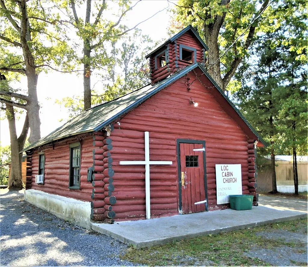 The Log Cabin Church located at 413 Progress Road in the hamlet of Progress in the town of Mayfield, New York was built in 1937 out of white poplar logs. It was listed on the National Register of Historic Places in 1999.