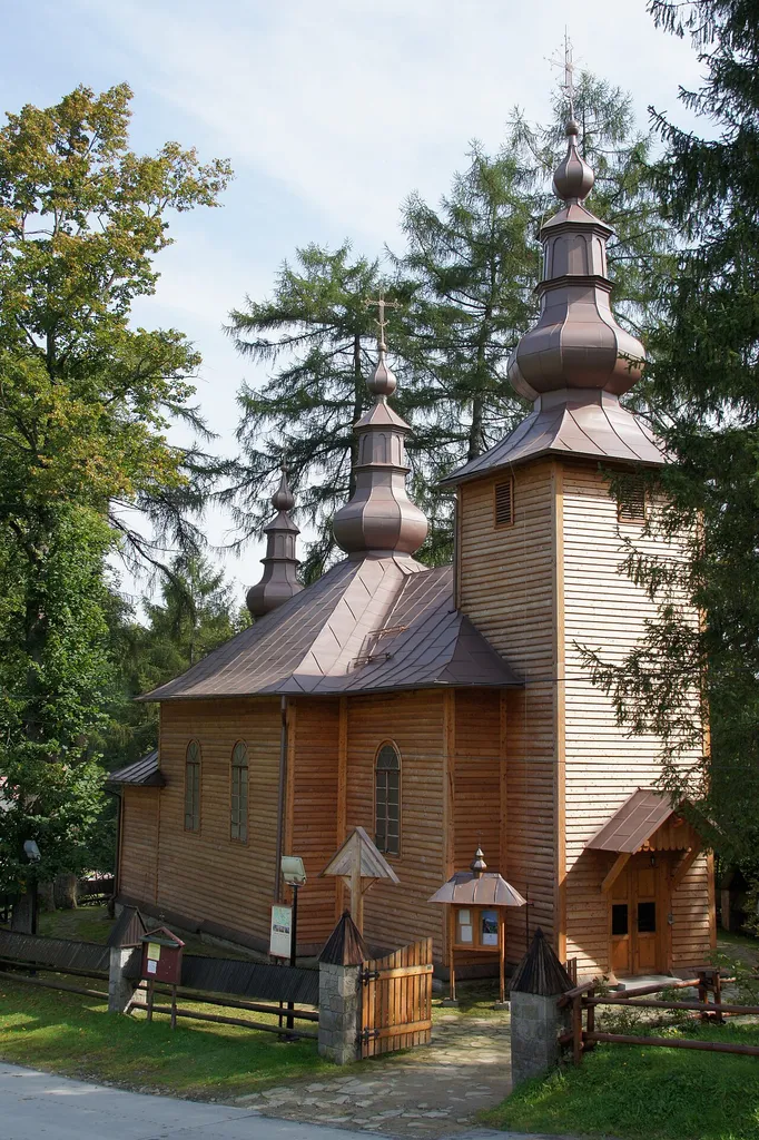 Krynica-Zdrój, cerkiew greko-kat. p.w. Opieki NMP, ob. kościół rzym.-kat., 1887