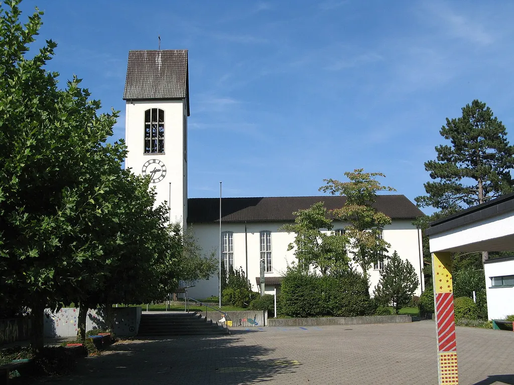 Aussenansicht der Pfarrkirche St. Wendelin in Aristau, ID 909