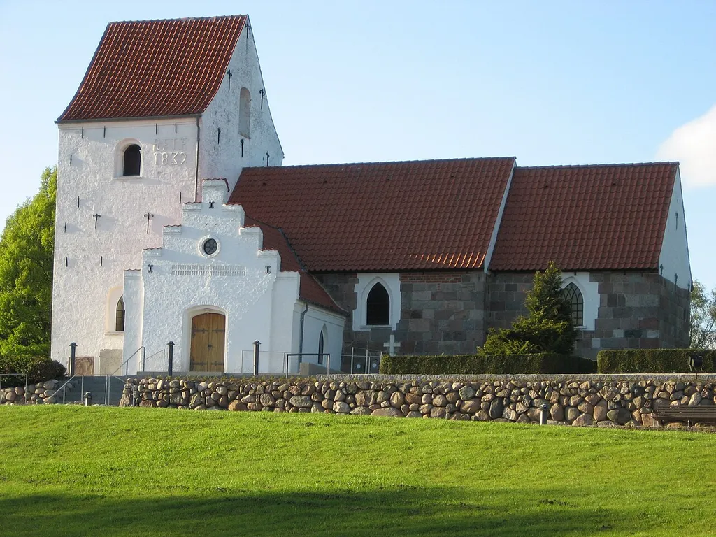Hasle Kirke in Hasle, Århus, Denmark. Seen from southeast.